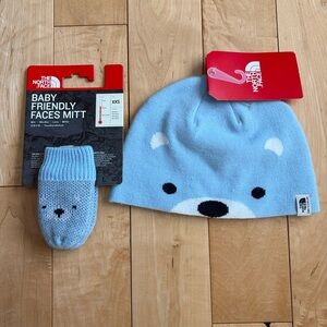 The North Face Baby Infant Friendly Faces Mittens and Hat Winter size XXS and S